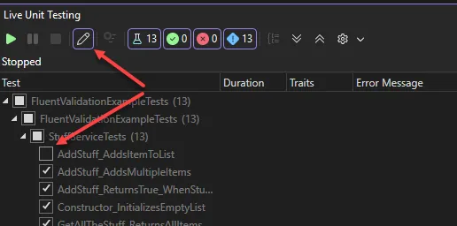 Live Unit Testing Edit Playlist