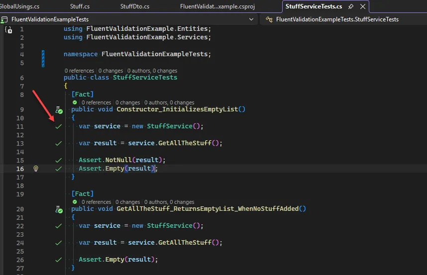 Live Unit Testing Test Methods