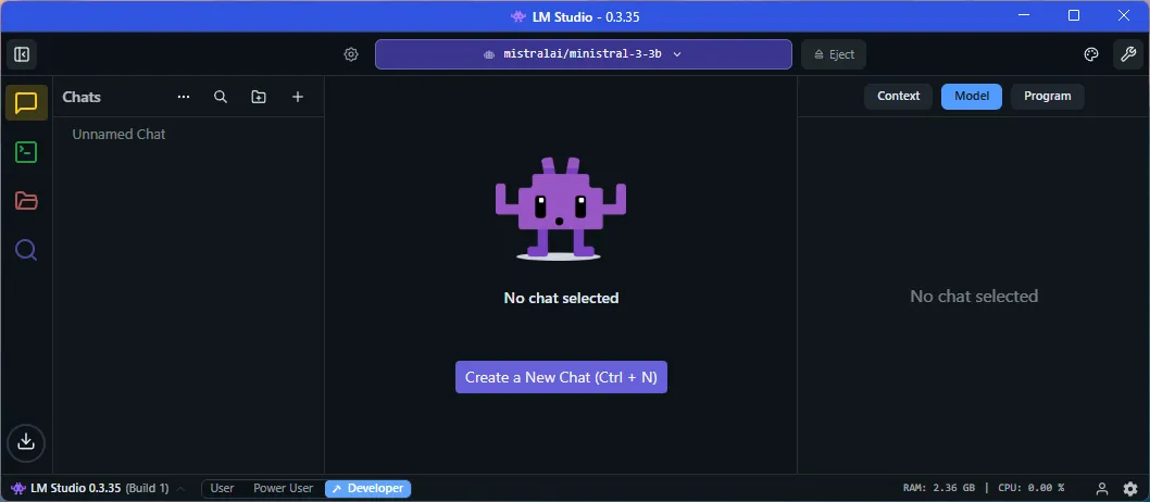 LM Studio New Chat