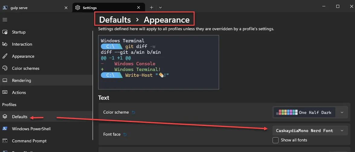 NerdFontWindowsTerminal