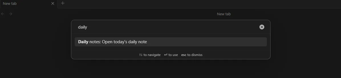Obsidian Command Palette Daily Note
