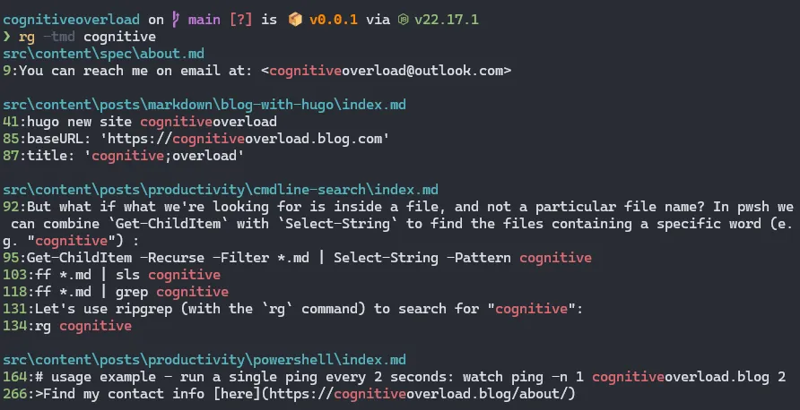 ripgrep with filetype