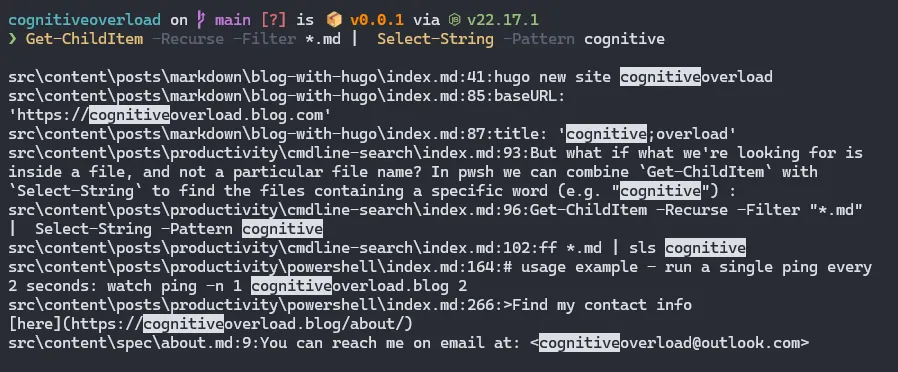 Get-ChildItem | Select-String